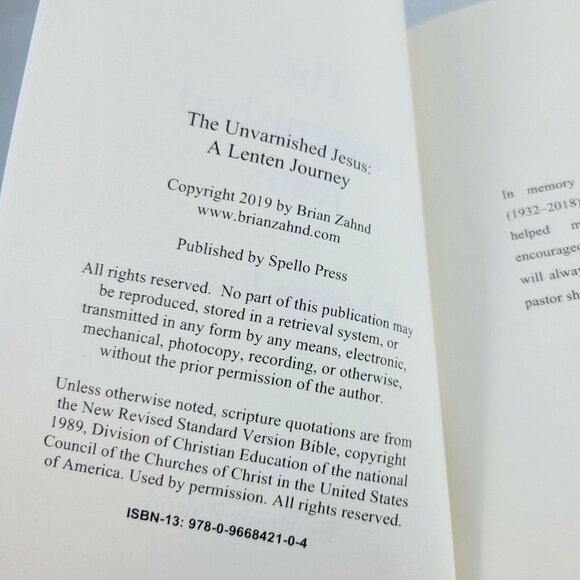 Book The Unvarnished Jesus A Lenten Journey By Brian Zahnd - Picture 5 of 5